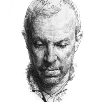 Рисунок под названием "Портрет Андрея Мака…" - Alex Tochin, Подлинное произведение искусства, Древесный уголь