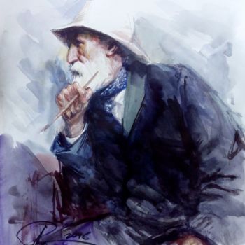 Painting titled "Portrait of Pierre…" by Alex Tochin, Original Artwork, Watercolor