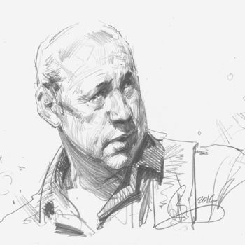 Drawing titled "Mark Knopfler" by Alex Tochin, Original Artwork, Graphite