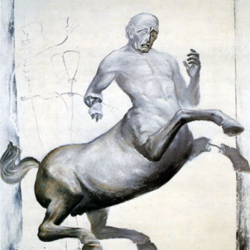 Painting titled "Centaur" by Alexander Ustinoff, Original Artwork, Oil