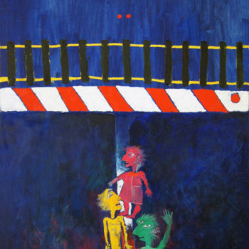 Pittura intitolato "Road signs" da Alexander Ustinoff, Opera d'arte originale, Olio