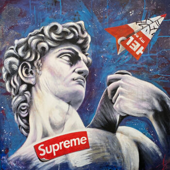 Peinture intitulée "Supreme David" par Alèze, Œuvre d'art originale, Acrylique