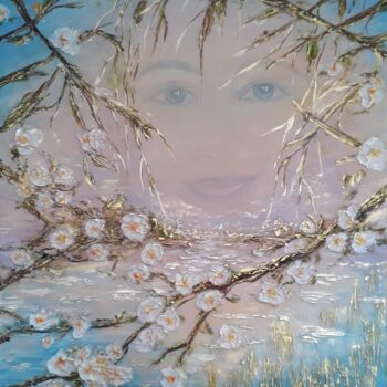 Картина под названием "Spring flight" - Alla Kosteleckaya, Подлинное произведение искусства, Акрил Установлен на Деревянная…