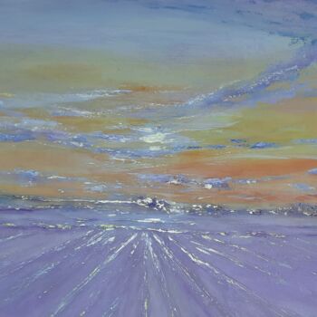 제목이 "Lavender horizon"인 미술작품 Alla Kosteleckaya로, 원작, 아크릴 나무 들것 프레임에 장착됨