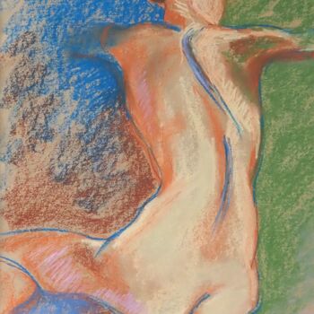 Рисунок под названием "Nude in Glasses" - Alfia Kircheva, Подлинное произведение искусства, Пастель