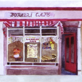 Painting titled "Cafe" by Susie Lidstone, Original Artwork