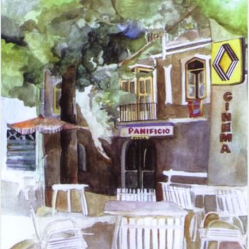 Painting titled "Italian Cafe" by Susie Lidstone, Original Artwork