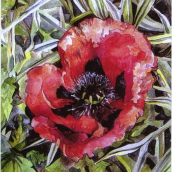 Pintura intitulada "Poppy" por Susie Lidstone, Obras de arte originais