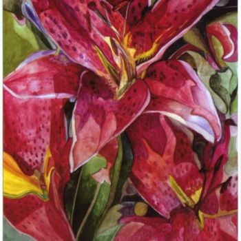 Painting titled "Tiger Lilies" by Susie Lidstone, Original Artwork