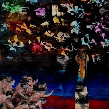 Pittura intitolato "SERIE POP VIRUS - n…" da Alfio Catania Bruciovento, Opera d'arte originale, Acrilico