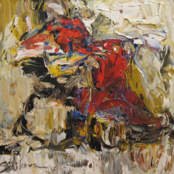 Schilderij getiteld "abstraction" door Alfia Sadikova, Origineel Kunstwerk, Olie