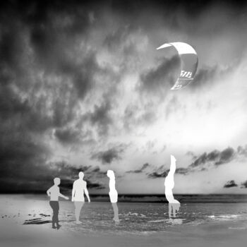 Digital Arts titled "Chicos en la Playa" by Alfonso García, Original Artwork, Digital Photography