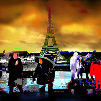 Digitale Kunst getiteld "Turistas en París" door Alfonso García, Origineel Kunstwerk, Digitale fotografie