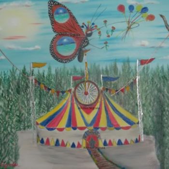 Malerei mit dem Titel "Circus" von Alfonso Segovia, Original-Kunstwerk, Öl