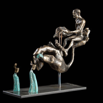 Sculpture intitulée "Hirnverteiler" par Alfred Eberharter, Œuvre d'art originale, Bronze