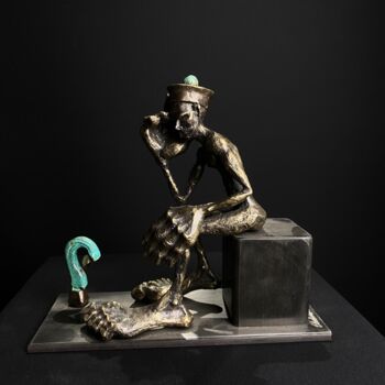 Sculpture intitulée "Denker" par Alfred Eberharter, Œuvre d'art originale, Bronze
