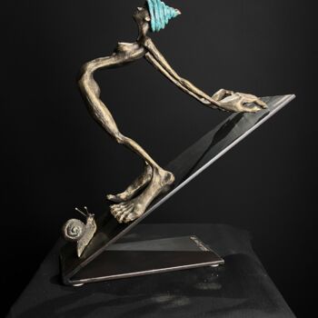 Skulptur mit dem Titel "Entschleunigung 2/8" von Alfred Eberharter, Original-Kunstwerk, Bronze