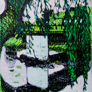 Painting titled "Rapsody in Green" by Alfred Freddy Krupa, Original Artwork, Acrylic