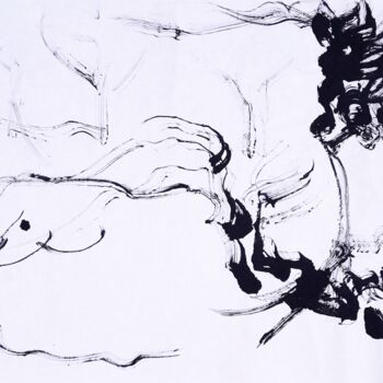 Рисунок под названием "Game of lines and s…" - Alfred Freddy Krupa, Подлинное произведение искусства, Чернила