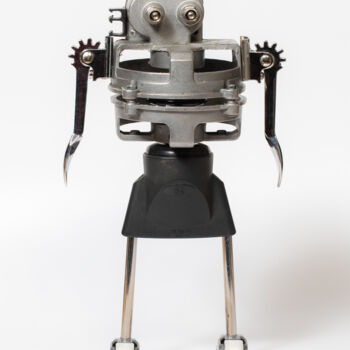 Escultura titulada "Recycled robot" por Alfredo Blasco Nuin, Obra de arte original, Metales