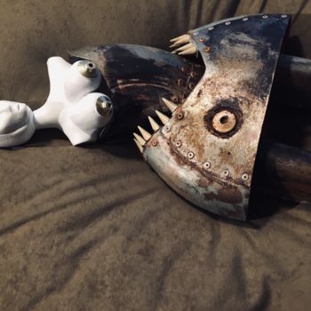 Sculpture titled "Fisheye" by Alfredo Chiaramonte, Original Artwork, Metals