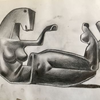 Dessin intitulée "Horse" par Alfredo Chiaramonte, Œuvre d'art originale, Crayon