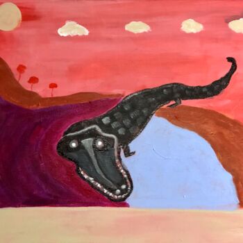 Painting titled "Le Croc" by Alfredo Machado Zingg, Original Artwork, Acrylic Mounted on Wood Stretcher frame