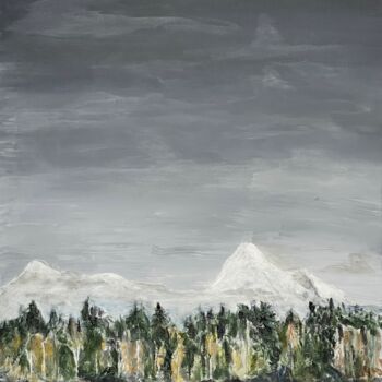 Картина под названием "Mount Hood" - Alfredo Machado Zingg, Подлинное произведение искусства, Акрил Установлен на Деревянная…