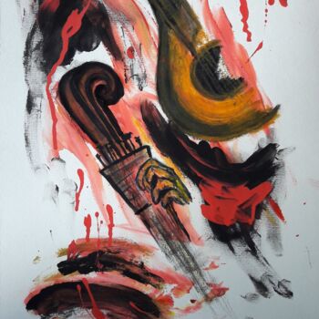 Картина под названием "Guitarra Portuguesa" - Alfredo Marceneiro, Подлинное произведение искусства, Акрил