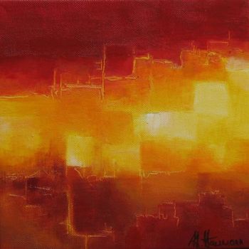 Painting titled "Incendie de lumière" by Anne-Lise Hammann, Original Artwork, Acrylic