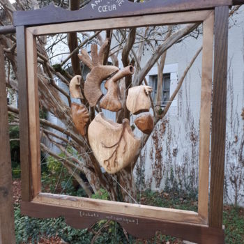 Sculptuur getiteld "Anatmomie : Le Coeur" door Alheo, Origineel Kunstwerk, Metalen