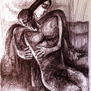Dibujo titulada "DOUCEUR" por Ali Darwish, Obra de arte original, Bolígrafo