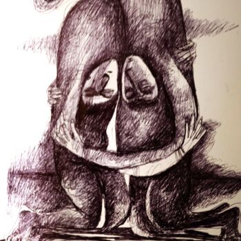 Drawing titled "BERCEMENT" by Ali Darwish, Original Artwork, Ballpoint pen