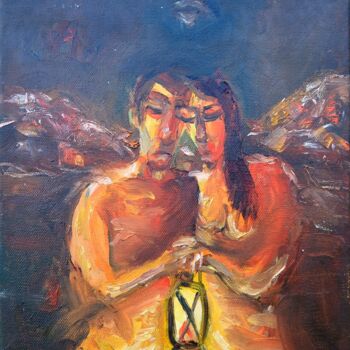 Painting titled "L'ESPOIR" by Ali Darwish, Original Artwork, Oil