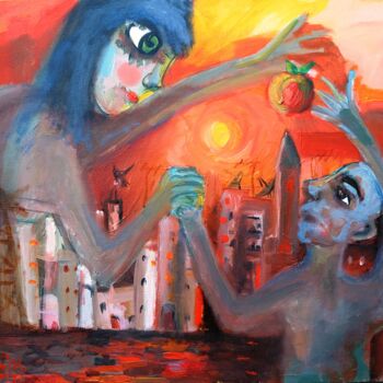 Painting titled "ADAM ET EVE" by Ali Darwish, Original Artwork, Oil