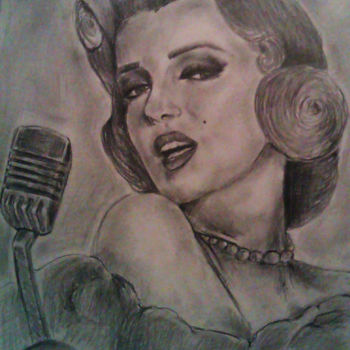 Drawing titled "Marilyn Monroe" by Alia Beydoun, Original Artwork, Pencil