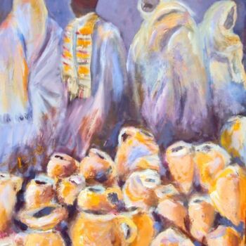 Painting titled "Les gargoulettes" by Alia Kateb, Original Artwork, Oil