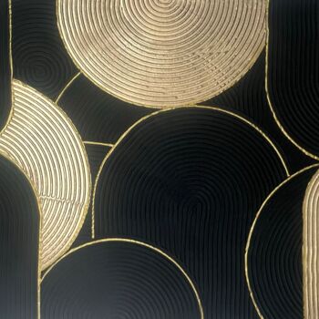 Malarstwo zatytułowany „ARCHES: Black and G…” autorstwa Alia-Rutt Nova, Oryginalna praca, Akryl Zamontowany na Drewniana ram…