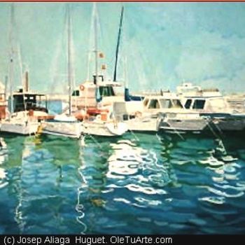 Malerei mit dem Titel "velers Club Nautic…" von Josep Aliaga I Huguet, Original-Kunstwerk, Öl