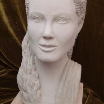 Sculpture titled "Angeline Jolie" by Zenon Aliaga, Original Artwork, Ceramics