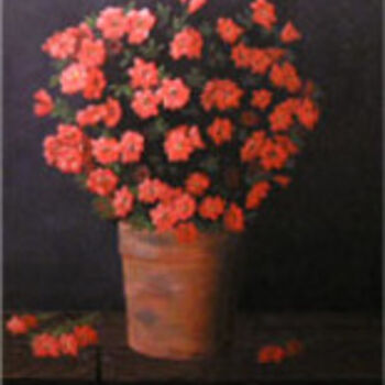 Painting titled "pink flowers" by Ali Barlık, Original Artwork