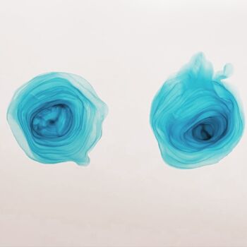 Schilderij getiteld "Blue roses" door Alibi.Colibri, Origineel Kunstwerk, Inkt