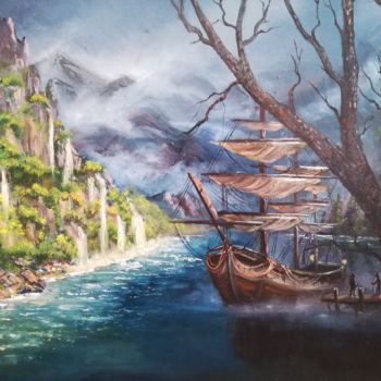 Картина под названием "Корабль" - Альбина Махмадалиева, Подлинное произведение искусства