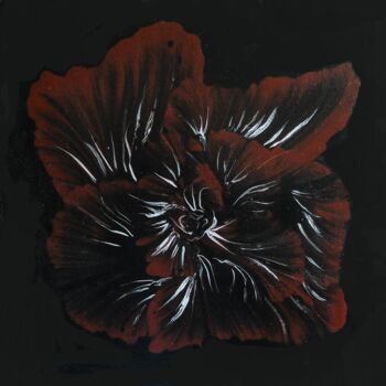 「Sombre fleur rouge」というタイトルの絵画 Alice B.によって, オリジナルのアートワーク, アクリル