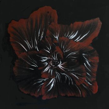 Painting titled "Sombre fleur rouge" by Alice B., Original Artwork, Acrylic