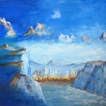 Pittura intitolato "2017-montagnes.jpg" da Alice Capelli, Opera d'arte originale, Olio