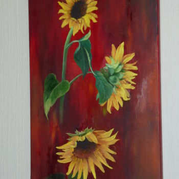 Painting titled "Tournesols" by Alice Capelli, Original Artwork, Oil