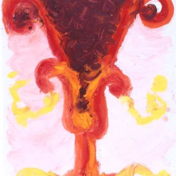 Painting titled "Red Chalice" by Alice Deprisco, Original Artwork, Oil