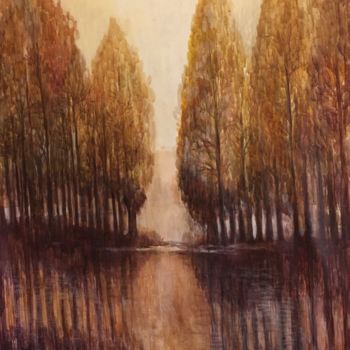 Painting titled "automne" by Alice Guillot-Michel, Original Artwork