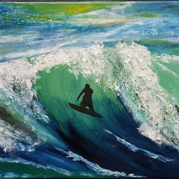 Painting titled "surfers.jpg" by Alice Queffelec, Original Artwork, Oil